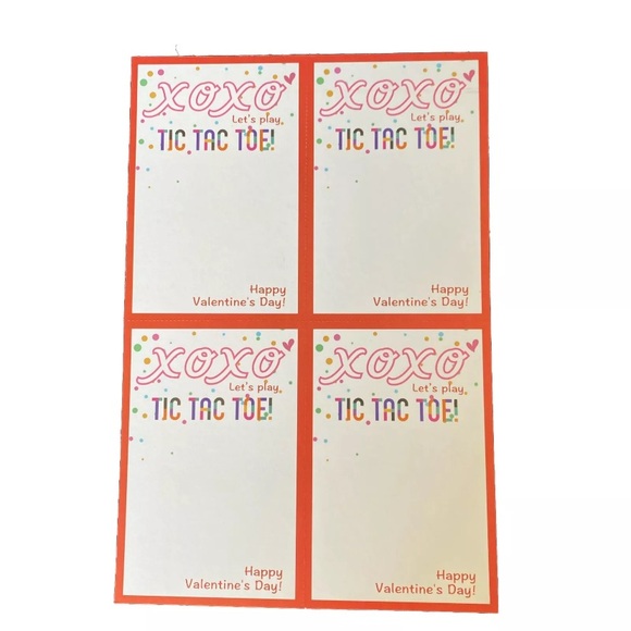 Kids Valentines Day Tic Tac Toe Mailbox And Cards 24 Pack With Stickers - Picture 6 of 8